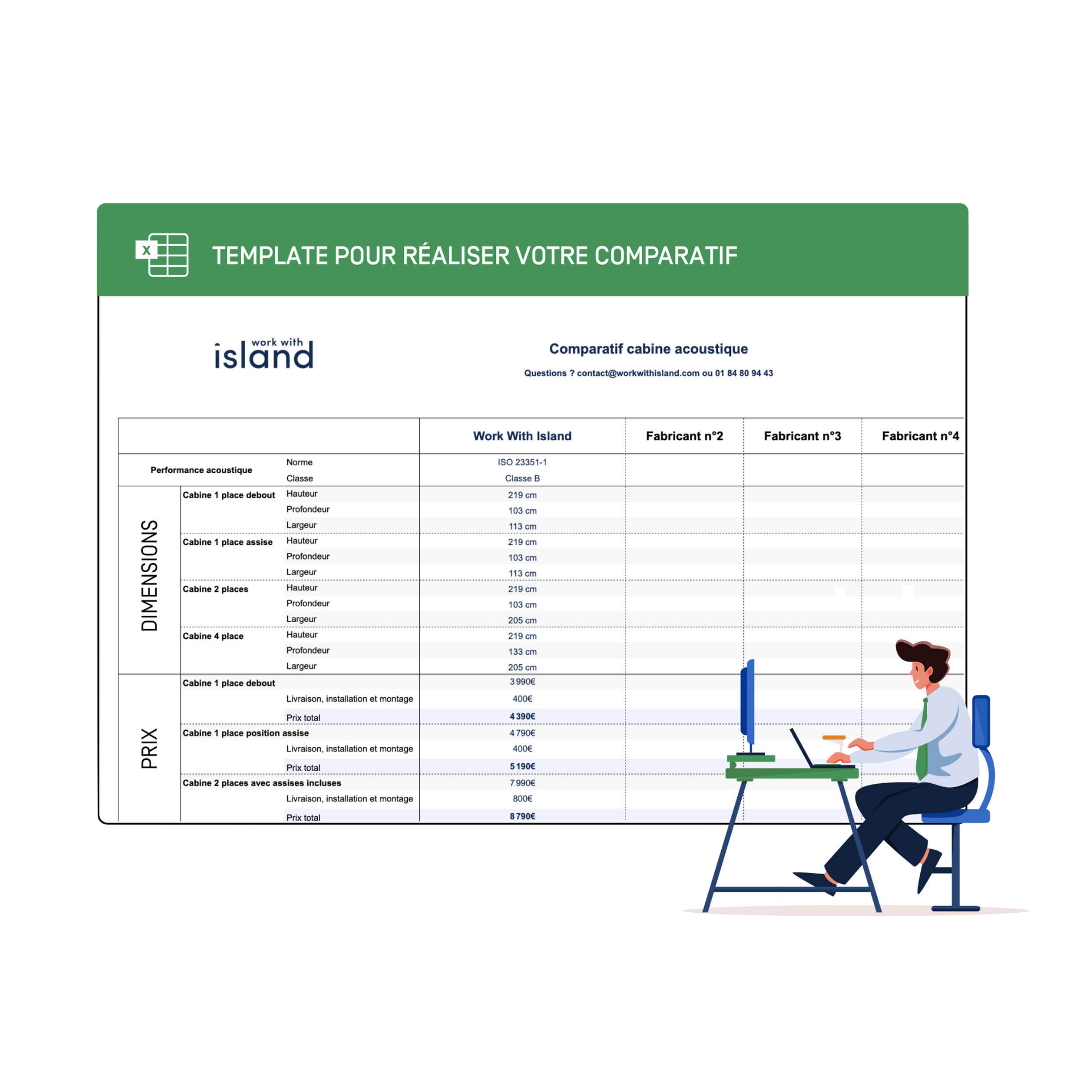 template excel comparatif cabines acoustiques